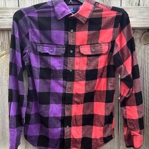 open lace back dress Polyester Majestic Plaid Adult Regular / Purple & Pink
