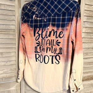 Upcycled Bleached Flannel Shirt: Distressed Boho Grunge Style