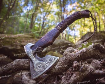 Viking Axe | Hand Forged Norse-Inspired  Replica with Ash wood Handle, Medieval Collectible & Unique Christmas GIFT for him