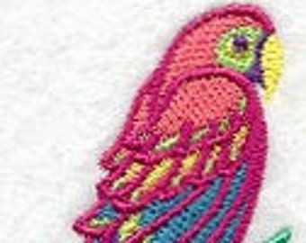 Macaw Towel - Embroidered Macaw Towel - Bird Towel - Caribbean Towel  - Hand Towel - Bath Towel - Apron - Fingertip Towel-Kitchen Towel