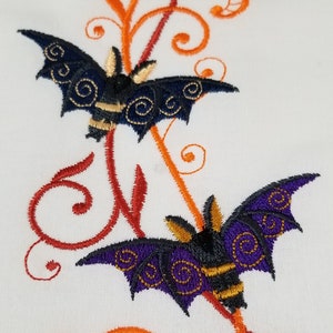 Embroidered Bat Towel Halloween Towel Bat Towel Bath Towel Hand Towel Apron-Kitchen Towel image 1