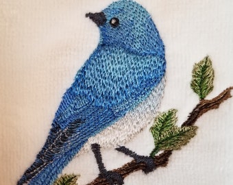 Ręcznik BlueBird - Ręcznik z ptakiem - Ręcznik haftowany - Ręcznik do rąk - Ręcznik kąpielowy - Fartuch - Ręcznik kuchenny