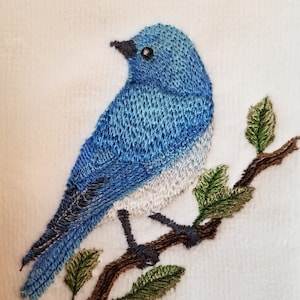 BlueBird Towel - Bird Towel  - Embroidered Towel  - Hand Towel - Bath Towel - Apron-Kitchen Towel