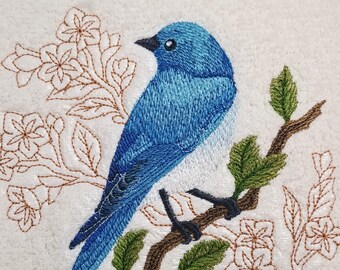 BlueBird Towel - Bird Towel  - Embroidered Towel  - Hand Towel - Bath Towel - Apron-Kitchen Towel