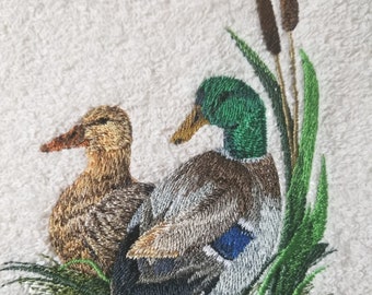 Mallard Towel - Duck Towel - Embroidered Towel  - Hand Towel -  Bath Towel - Fingertip Towel - Apron-Kitchen Towel