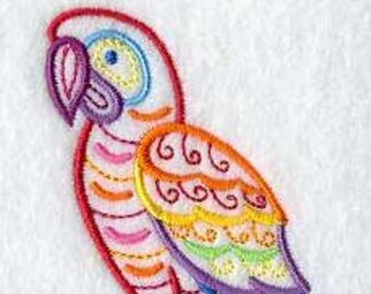 Macaw Towel - Mola Towel -  Bird Towel - Embroidered Towel  - Hand Towel - Bath Towel - Apron - Fingertip Towel-Kitchen Towel