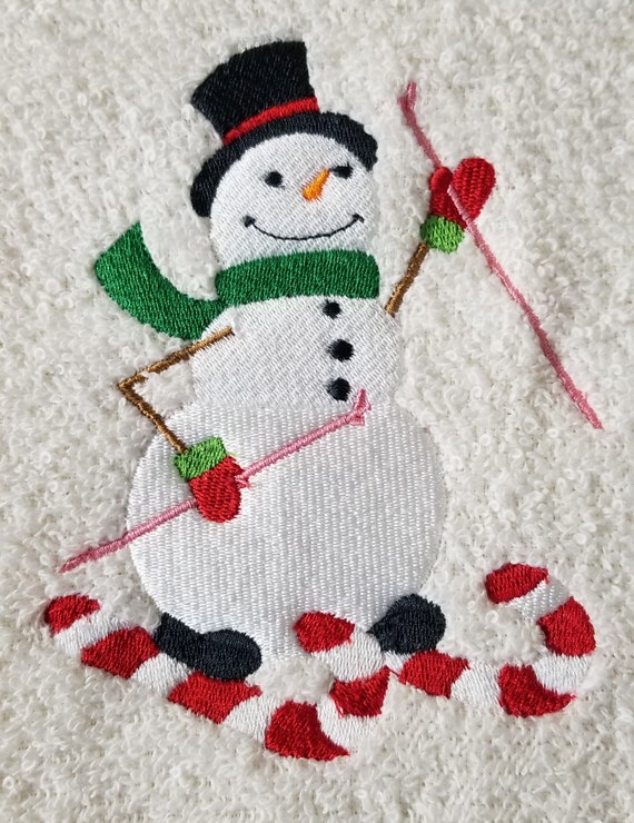Snowman Towel Embroidered Towel Christmas Towel Candy Cane Towel Hand Towel Bath Towel Fingertip Towel apron kitchen Towel Etsy Australia