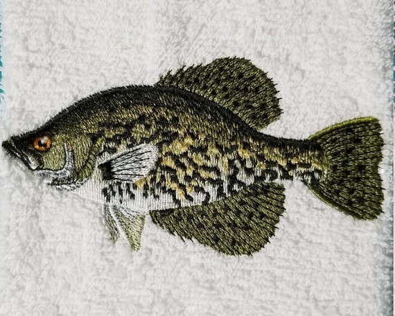 Fishing Towel Embroidered Towel Fish Towel Crappie Hand Towel Bath Towel  Apron-kitchen Towel 