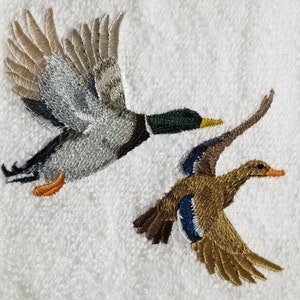 マラードタオル - ダックタオル - 刺繍タオル - ハンティングタオル - ハンドタオル - フィンガーチップタオル - エプロンキッチンタオル