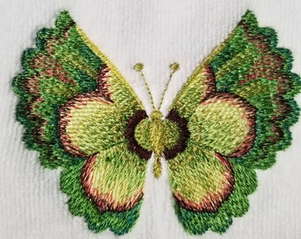 Toalla de mariposa bordada: diseño de rosa de Cuaresma, tejido de rizo tipo gofre