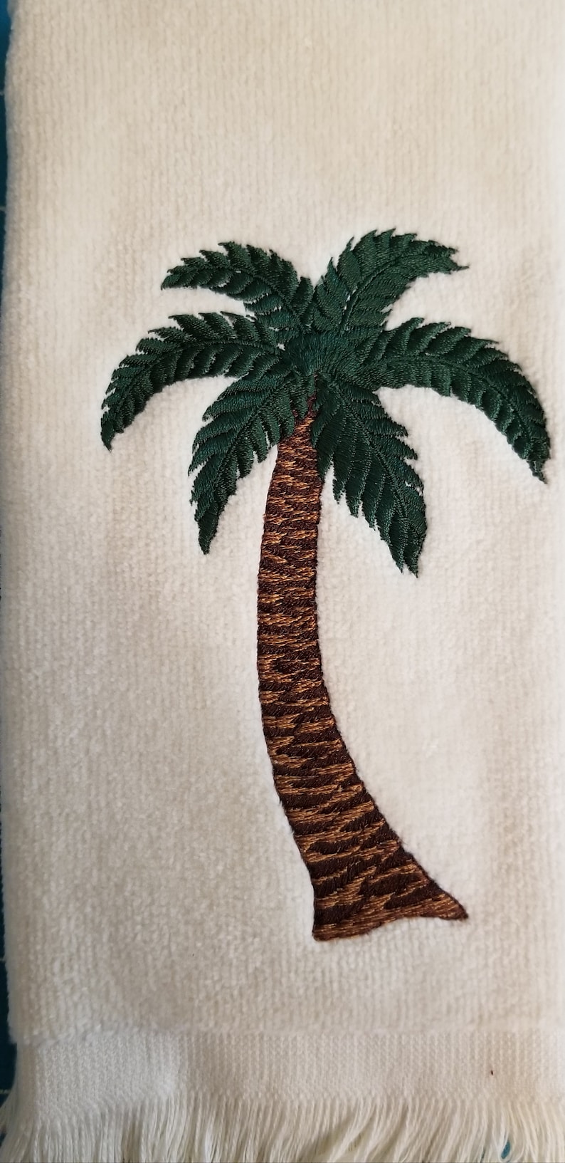 Embroidered Palm Tree Palm Tree Towel Hand Towel Bath - Etsy