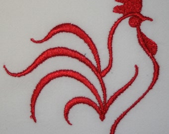 Rooster Towel - Embroidered Towel  - Hand Towel - Bath Towel - Apron - Finger Tip Towel - Your COLOR CHOICE-Kitchen Towel