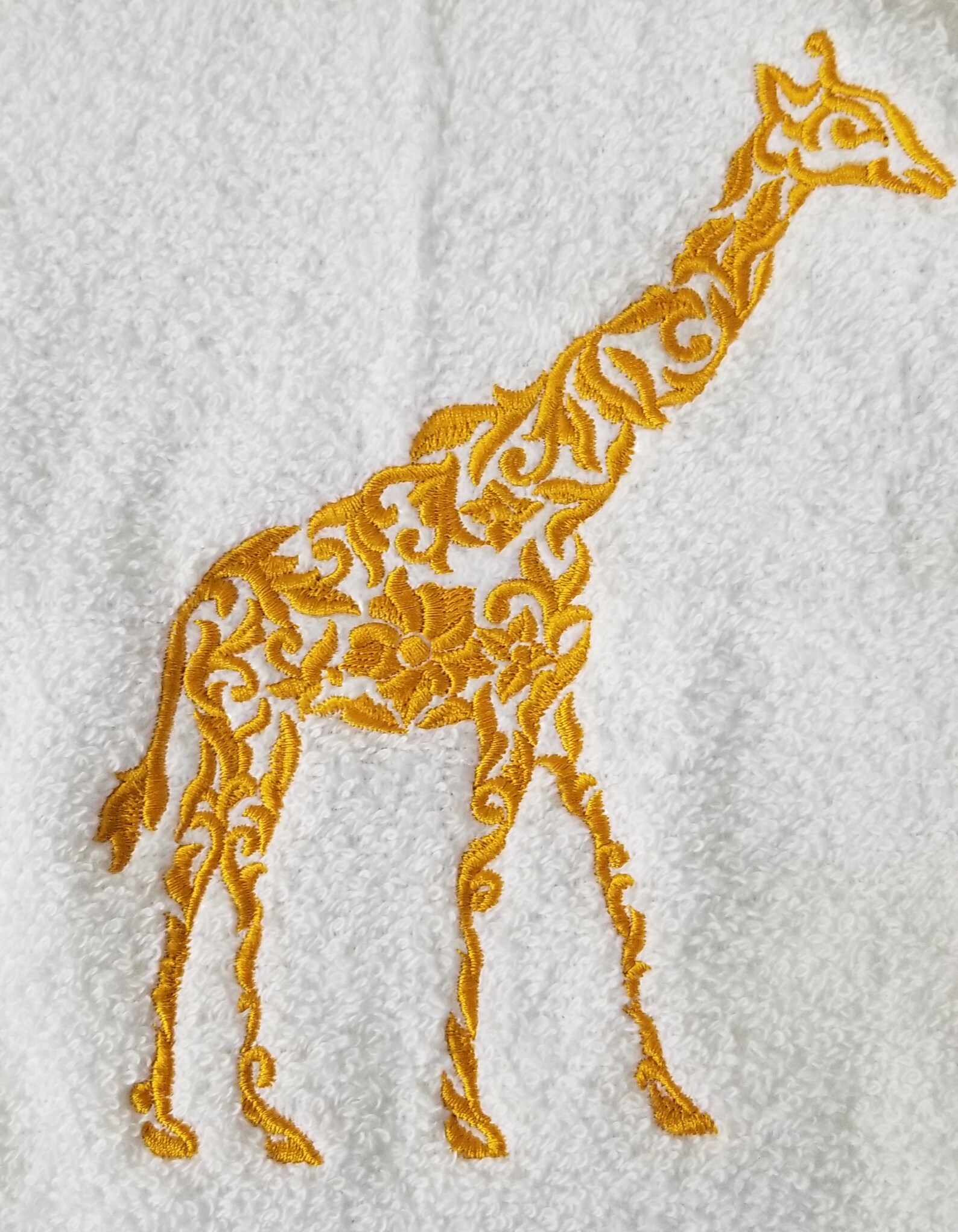 Giraffe Towel Embroidered Towel African Towel Damask Etsy