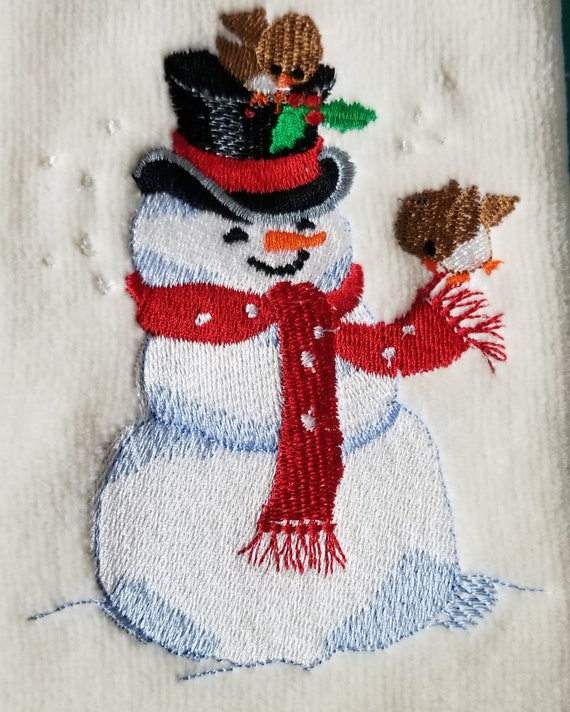 Snowman bathroom hand towels hotsell