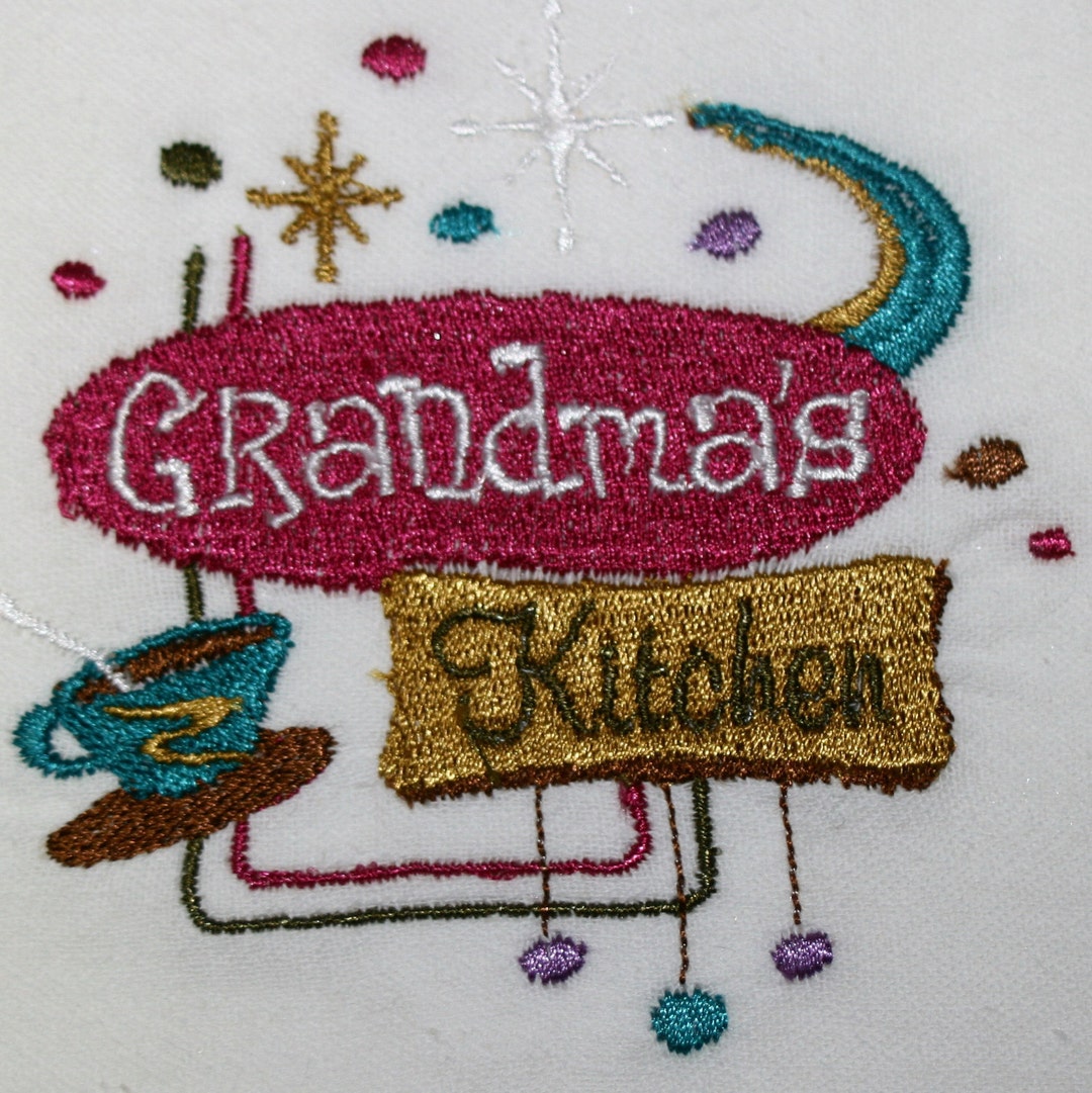 Embroidered Towel Retro Towel Grandma's Kitchen Towel Hand Towel Apron Fingertip Towelkitchen