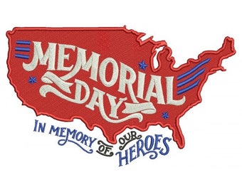 Embroidered  Memorial Day Towel - Heroes Towel - USA Towel- Hand Towel - Bath Towel - Apron - Fingertip Towel-Kitchen Towel