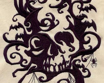 Skull Towel - Halloween Towel - Embroidered Towel  - Hand Towel - Bath Towel  - Fingertip Towel - Apron-Kitchen Towel