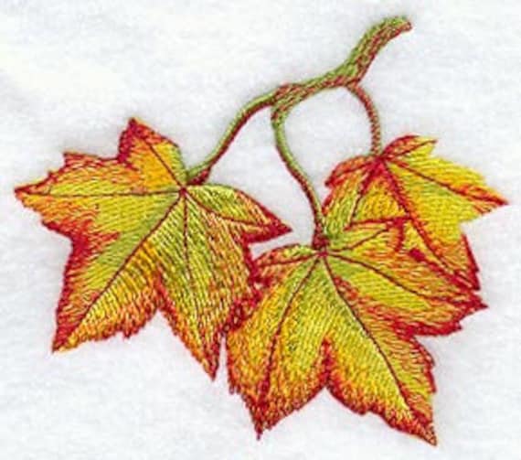 Autumn Towel Maple Leaf Towel Embroidered Towel Hand - Etsy