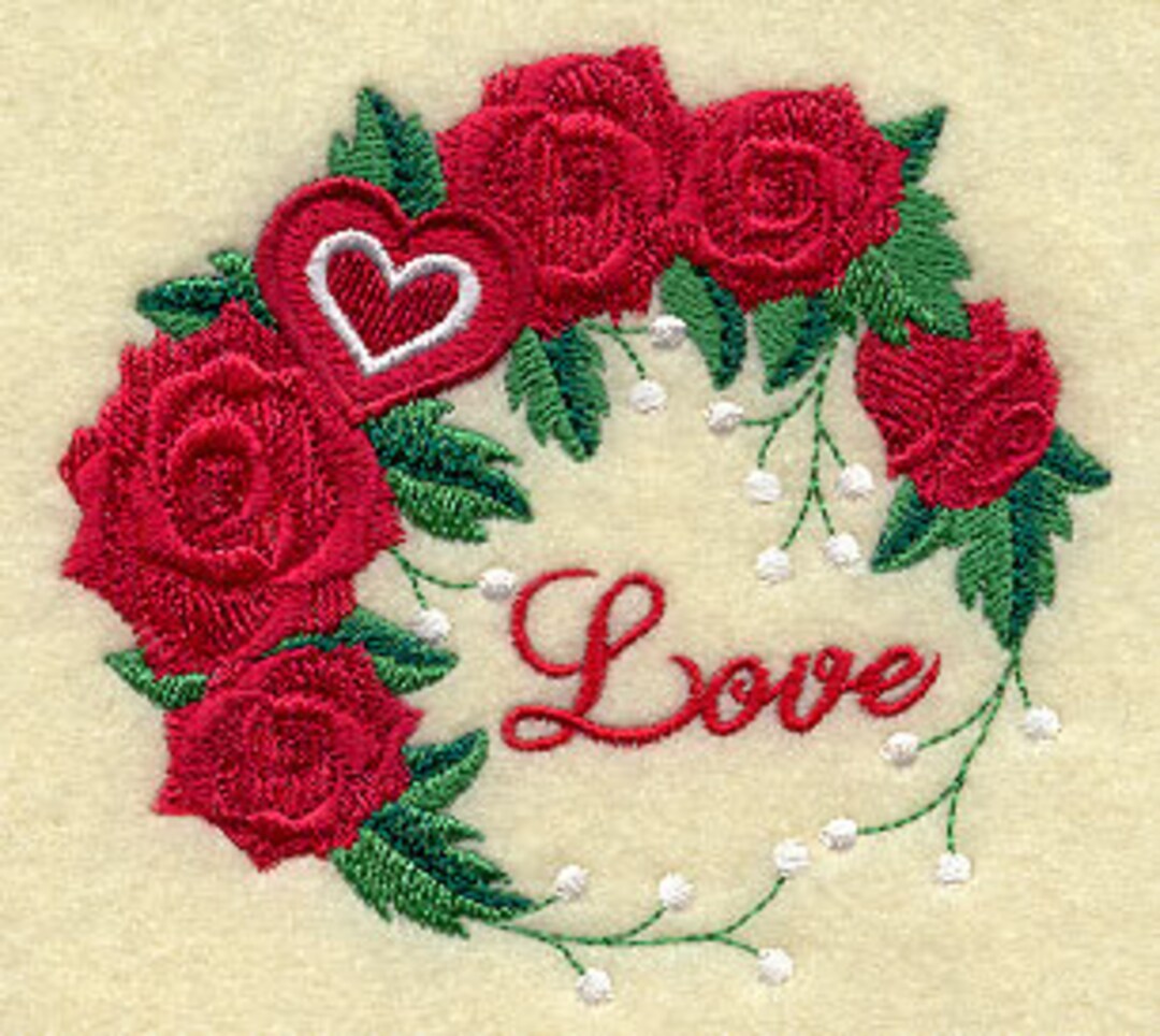 Embroidered Valentine Towel Rose Towel Hand Towel Bath Etsy