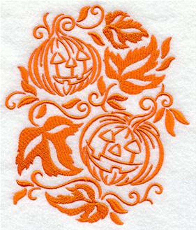 Pumpkin Towel Embroidered Towel Halloween Towel Damask Towel Hand Towel Bath Towel Apron Fingertip Towel-Kitchen Towel image 1