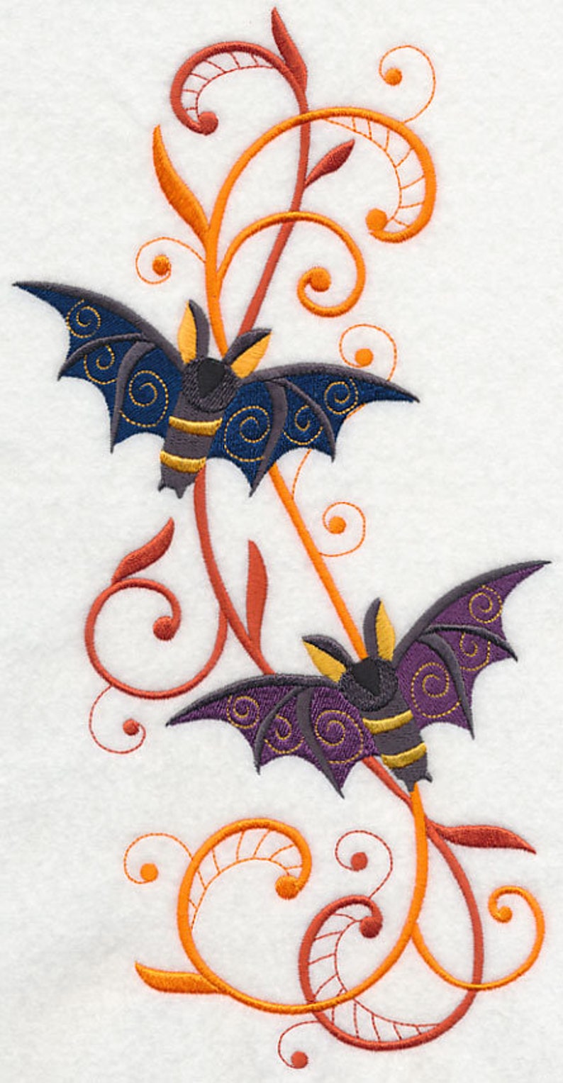 Embroidered Bat Towel Halloween Towel Bat Towel Bath Towel Hand Towel Apron-Kitchen Towel image 2