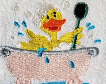 Ducky Towel - Duck Towel - Duckie Towel - Embroidered Towel-   - Hand Towel - Bath Towel - Apron - Fingertip Towel-Kitchen Towel