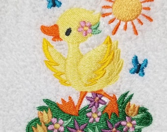 Broderad ankhandduk: Sunny Day frottéhandduk/badrum/kök