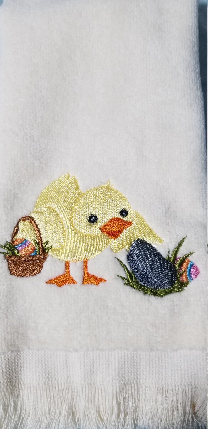 Embroidered Easter Towel Duck Towel Ducky Towel Hand Etsy