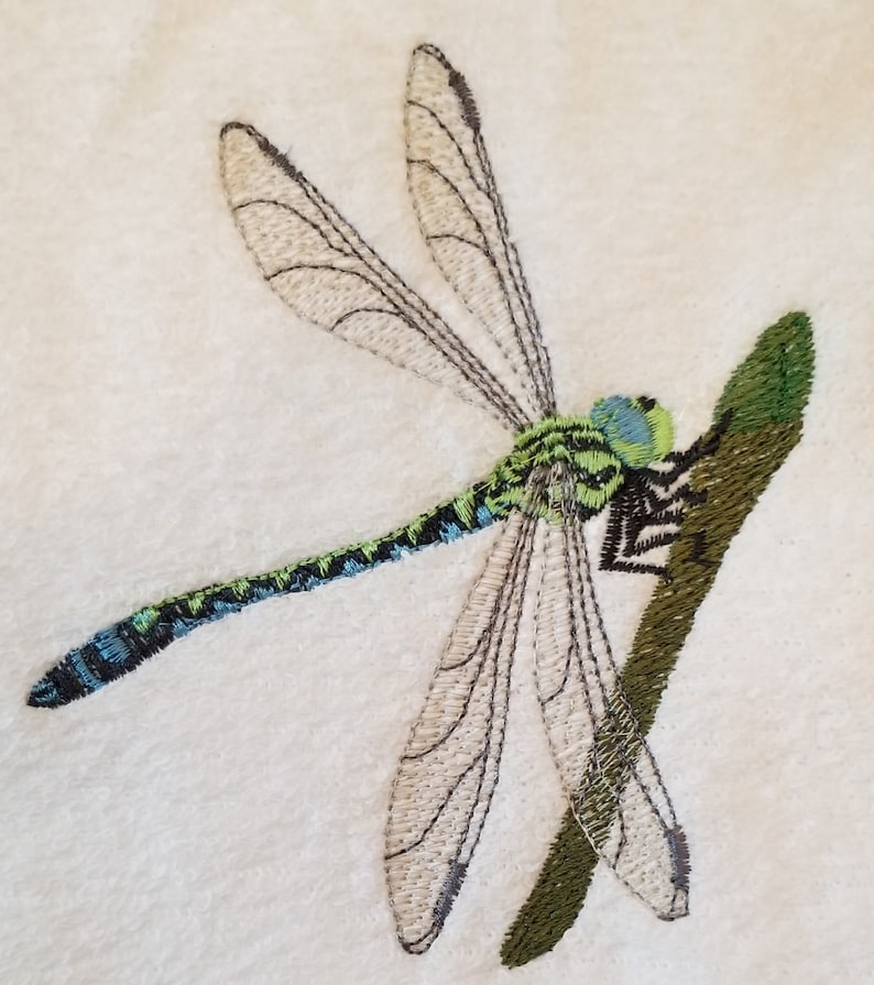 Dragonfly Towel Embroidered Towel Towel Hand Towel Bath Towel Fingertip Towel-Kitchen Towel image 1