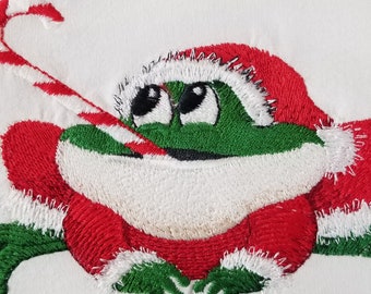 Frog  Towel - Embroidered Towel - Christmas Towel  - Hand Towel - Bath Towel - Fingertip Towel - Apron-Kitchen Towel