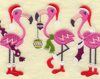 Flamingo Handtuch - Flamingo Besticktes Handtuch - Weihnachtstuch - Handtuch - Badetuch - Schürze-Küchentuch