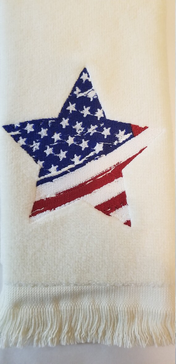 アメリカ国旗の星柄刺繍タオル – 7月4日（独立記念日）のキッチン