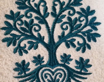 Tree Towel - Embroidered Tree Towel -  Tree of Life  - Hand Towel -Bath Towel - Fingertip Towel - Apron-Kitchen Towel