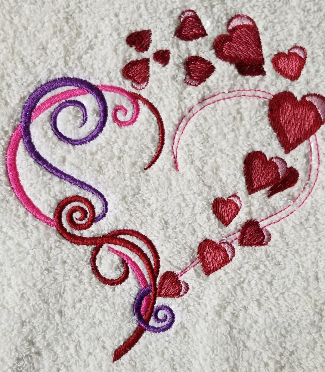 Valentine Towel Heart Towel Valentines Day Towel Bath Hand Fingertip