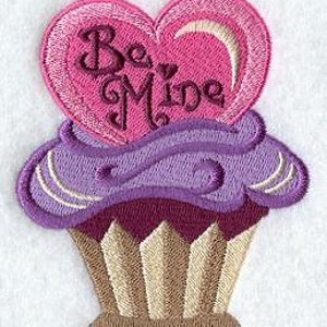 Embroidered Valentine Towel Cupcake Towel Be Mine Cupcake Hand Towel Bath Towel Apron Fingertip Towel-Kitchen Towel image 1