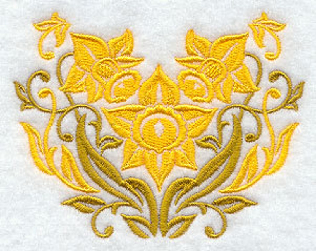Daffodils Towel Damask Towel Flower Towel Hand Towel Bath Towel Apron ...