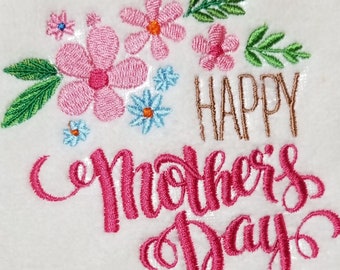 Embroidered Mother Towel - Happy Mothers Day Towel   - Hand Towel - Bath Towel - Apron - Fingertip Towel-Kitchen Towel