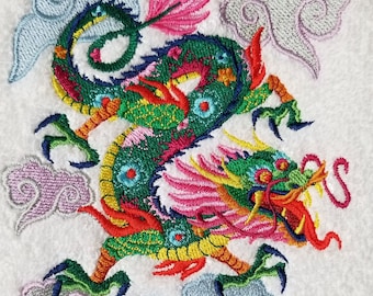 Asciugamano Drago - Asciugamano Ricamato - Asciugamano Asiatico - Drago - Asciugamano per le Mani - Asciugamano da Bagno - Grembiule - Asciugamano da Cucina