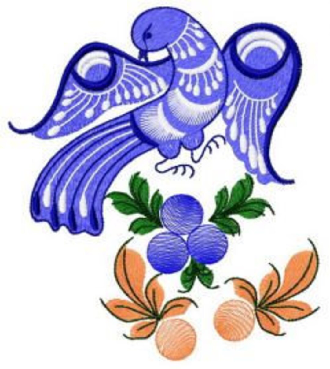 Blue Bird Towel Bird Towel Firebird Towel Embroidered Towel Hand Towel