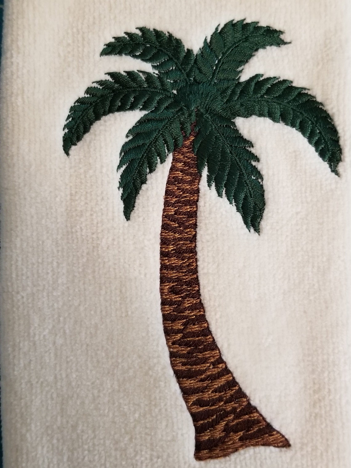 Embroidered Palm Tree Palm Tree Towel Hand Towel Bath - Etsy
