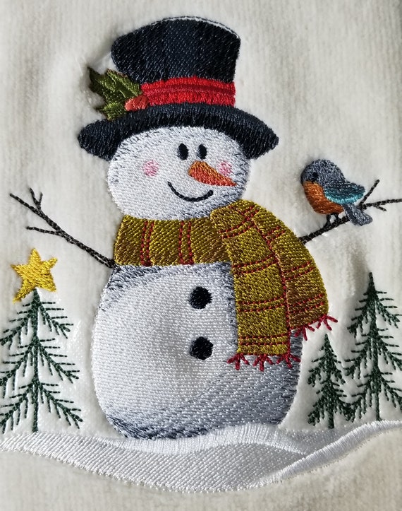 Snowman hand towels hotsell