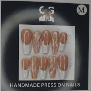 french marble press on nails
