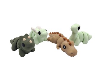 Mini Dinosaur Flexi Fidget Toy Pack of 4 Flexible Figurines