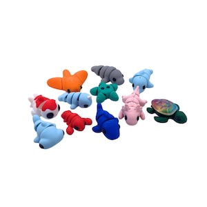 Sea Creatures Flexi Fidget Toys: Articulated Animal Pack