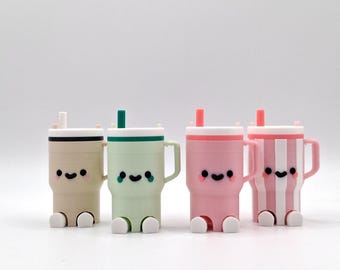 Tumbler Clicker Charm with Face and Movable Legs – Keychain Accessory