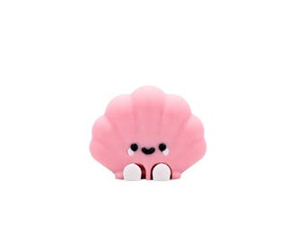 Pink Seashell Clicker Toy with Lilac Star – Tactile Fidget Summer Collection
