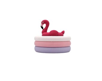 Flamingo Pool Clicker ASMR Fidget Toy: Pastel Summer Inflatable