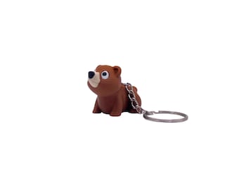 Braunbär Schlüsselanhänger Fidget Tierspielzeug mit Gelenkgelenken 3D Gedruckt