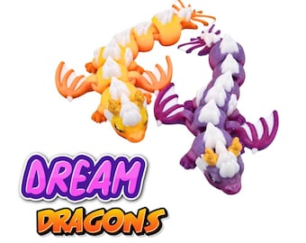 Dream Dragon Glitter Gradient Colours Flexi Animal Fidget Toy