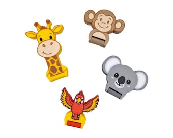 Zoo Flips Animal Coin Flip Fidget Toys Koala Giraffe Monkey Parrot
